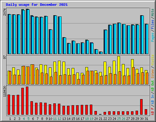 Daily usage for December 2021