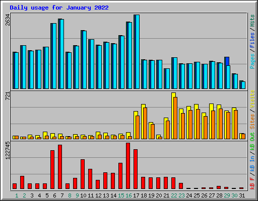 Daily usage for January 2022