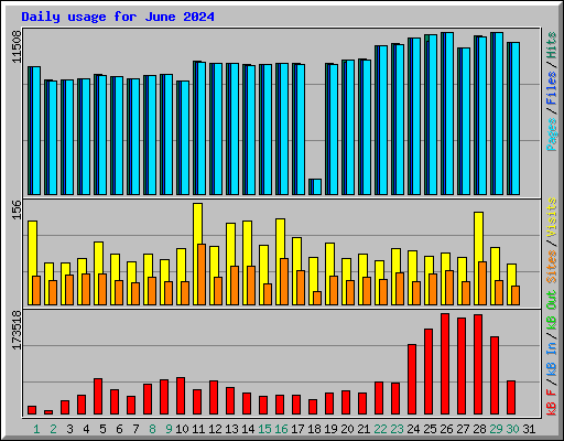 Daily usage for June 2024