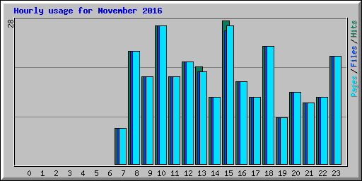 Hourly usage for November 2016
