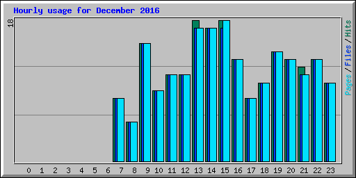 Hourly usage for December 2016