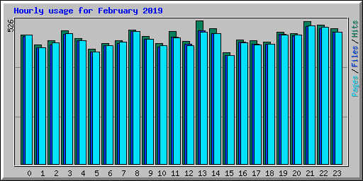 Hourly usage for February 2019