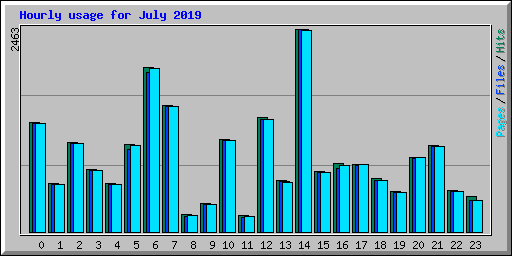 Hourly usage for July 2019