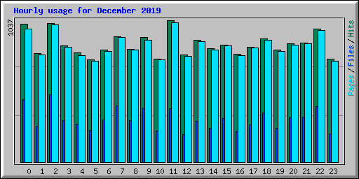 Hourly usage for December 2019