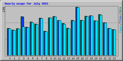 Hourly usage for July 2021